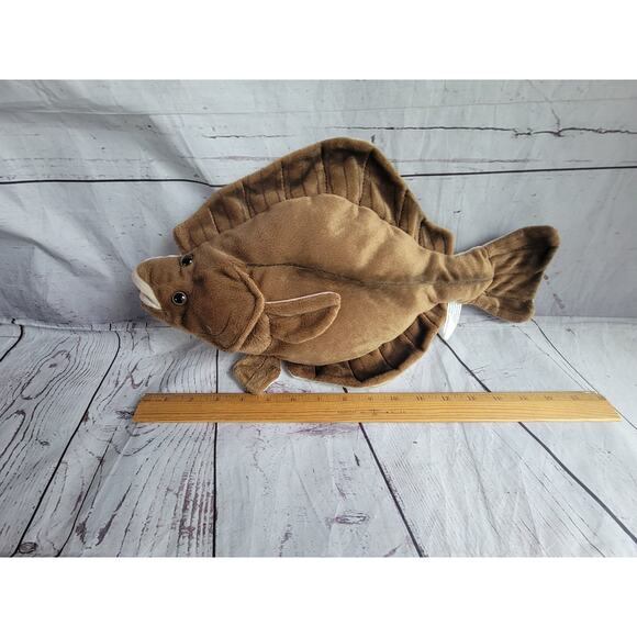 Flounder Flatfish Plush Large Stuffed Fish Toy 17in Cabin Critters - Picture 3 of 7